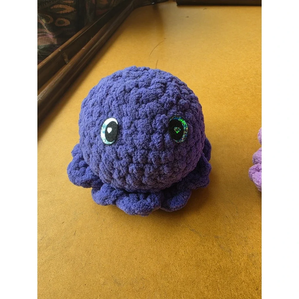 3 Handmade Octopus / Octopi Blue, Pink, Purple 4